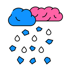 Obraz premium hail disaster line icon vector. hail disaster sign. isolated symbol illustration