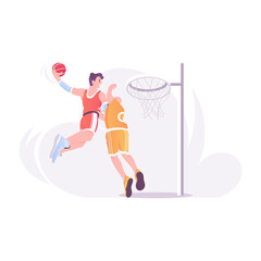 A flat style illustration of basketball