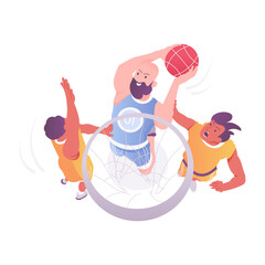Basketball match illustration in flat style 