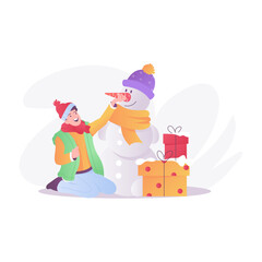 Christmas gift illustration in flat style 