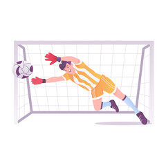 A flat style illustration of football goal 