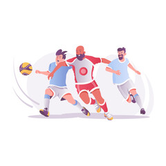Football match illustration in flat style 