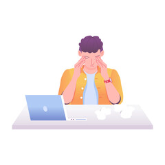 Despair man illustration in flat style 