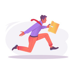 Late character illustration in flat style 