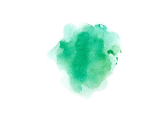 a green watercolor isolated on white