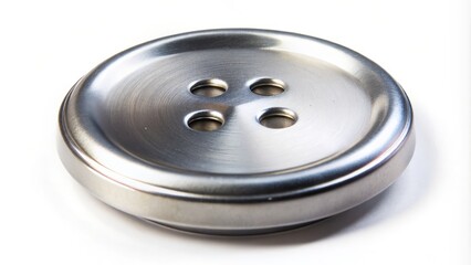 Versatile round shiny aluminum steel button ideal for crafting, design, and DIY projects. Durable metal hardware for