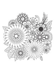 Flower Adult Coloring Pages Relax and Unleash Your Creativity
