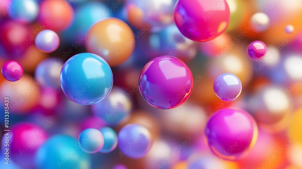 Poster 3d rendering picture of colorful balls. abstract wallpaper and background.