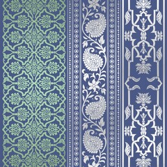 wedding card design, traditional paisley floral pattern , royal India	