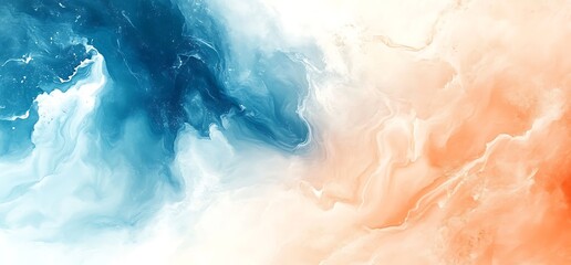Abstract blue and orange watercolor background.