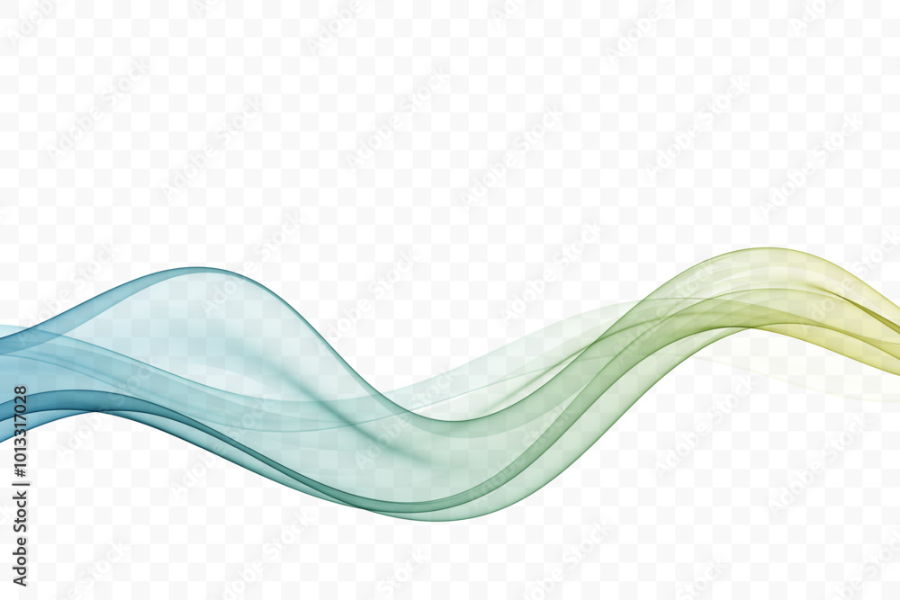 Canvas Prints abstract design element, blue-green wave, flow of curved lines.
