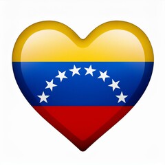 ベネズエラの国旗のハート(Heart of Venezuela flag on white.)
