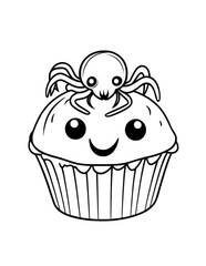 halloween coloring page isolated on white background. For kids coloring book. Coloring page for Halloween