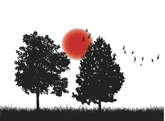 Black tree for Design elements.