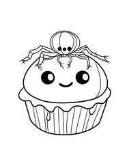 halloween coloring page isolated on white background. For kids coloring book. Coloring page for Halloween
