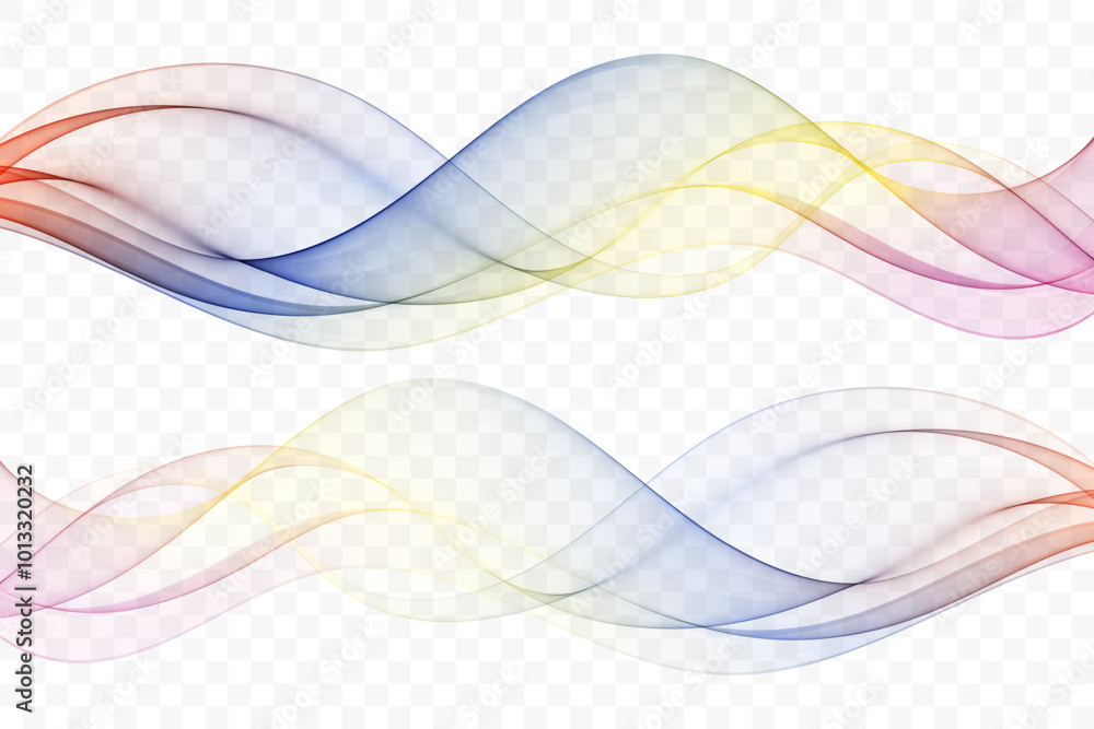 Poster transparent abstract wavy element. flow of transparent lines,design element.