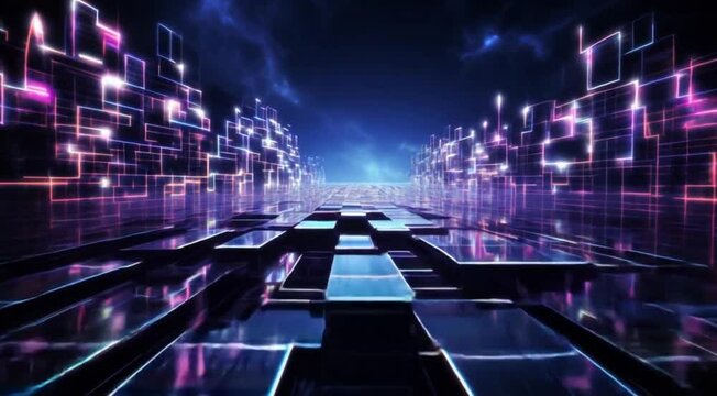 Technology Background Perfect for Digital and Web Projects colour of purpel and dark blue	,banner 