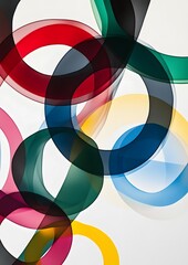 Obraz premium Abstract colorful overlapping circles