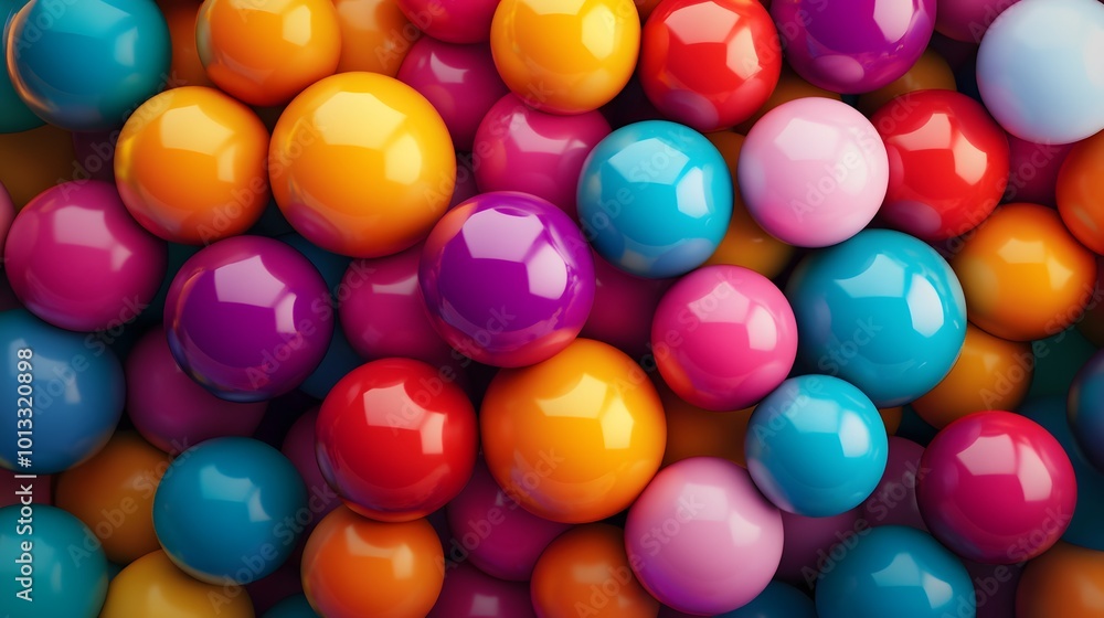Poster 3d rendering picture of colorful balls. abstract wallpaper and background.