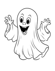 halloween coloring page isolated on white background. For kids coloring book. Coloring page for Halloween