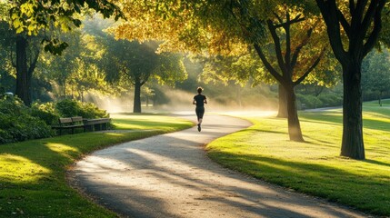 Fototapeta premium Runner in a Park
