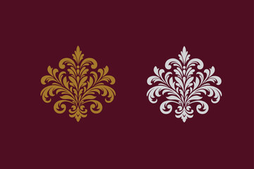  Damask graphic ornament vector, wedding card design element, card design ,printed design