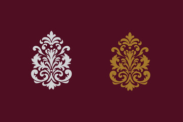  Damask graphic ornament vector, wedding card design element, card design ,printed design