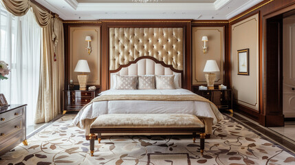 luxury interior of bedroom 