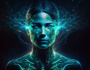 portrait of a person with a painted face