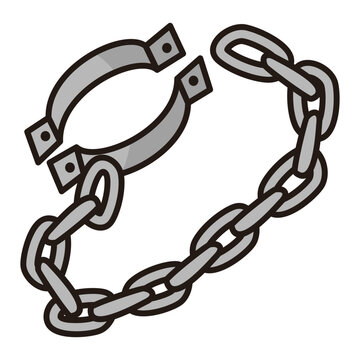 gray shackles and chain clip art preview