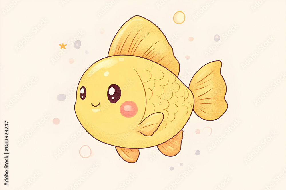 Poster Cute cartoon fish illustration