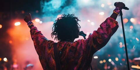 Music festival Instagram post template with background