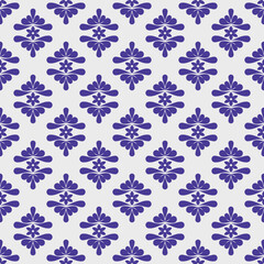 seamless pattern with blue flowers