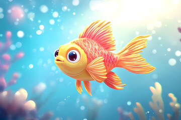 Cute cartoon fish illustration