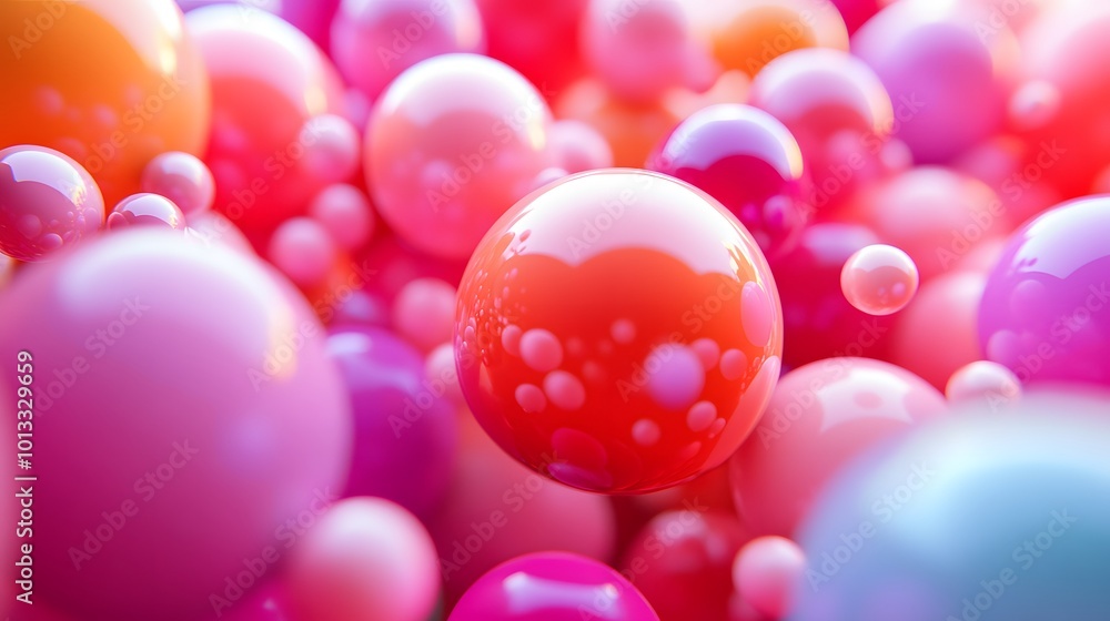 Poster 3d rendering picture of colorful balls. abstract wallpaper and background.