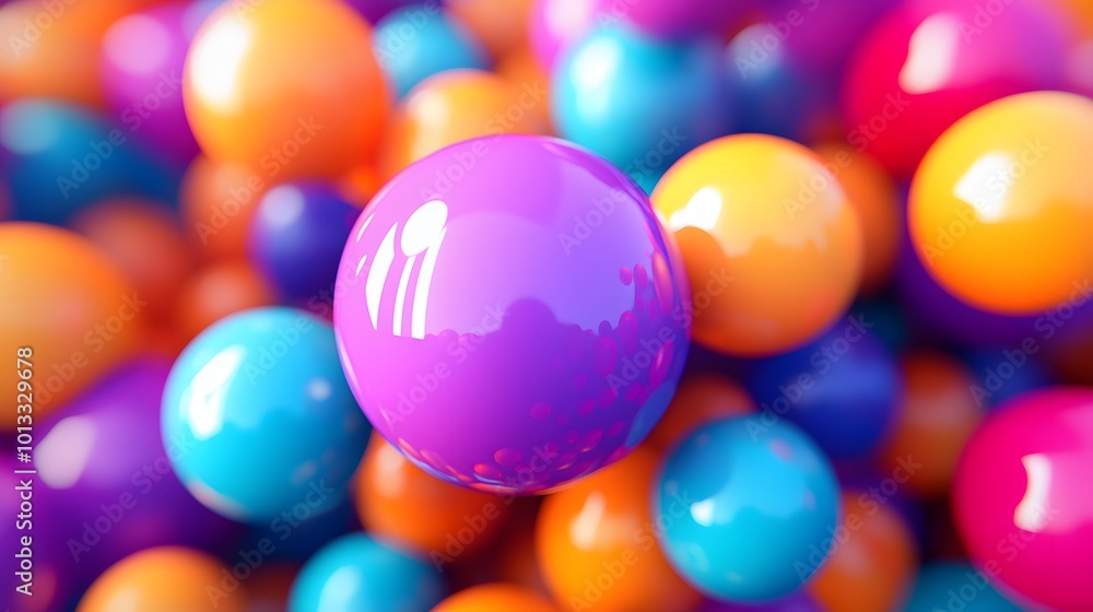Poster 3d rendering picture of colorful balls. abstract wallpaper and background.