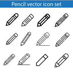 Pencil line icons. Vector illustration isolated on a white background. Premium quality symbols. Stroke vector icons for concept or web graphics. Simple thin line signs.
