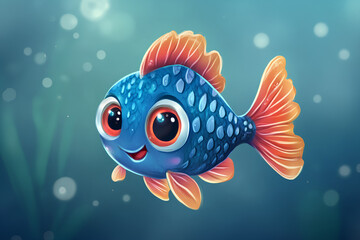 Cute cartoon fish illustration