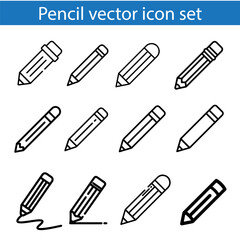 Pencil line icons. Vector illustration isolated on a white background. Premium quality symbols. Stroke vector icons for concept or web graphics. Simple thin line signs.
