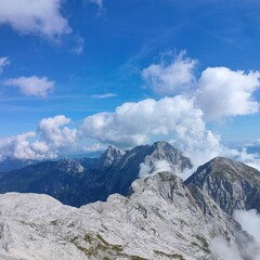 epic mountain peaks with cloudy background