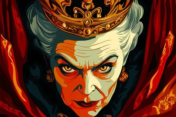 Luxurious queen background showcasing crown details and rich, ornate accents, suited for noble themes, royal illustrations, or refined events.