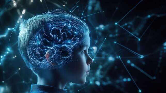 Artificial intelligence controlling a digital brain in a cyber boy