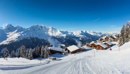 Fototapeta premium Ski resorts with cozy fireplaces. 