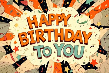 Obraz premium Happy birthday greeting celebration image