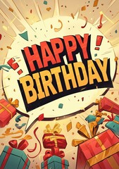 Happy birthday greeting celebration image