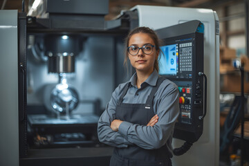 portrait of operator on CNC machines