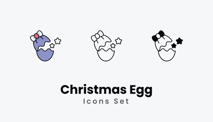 Christmas Egg icons vector set stock illustration