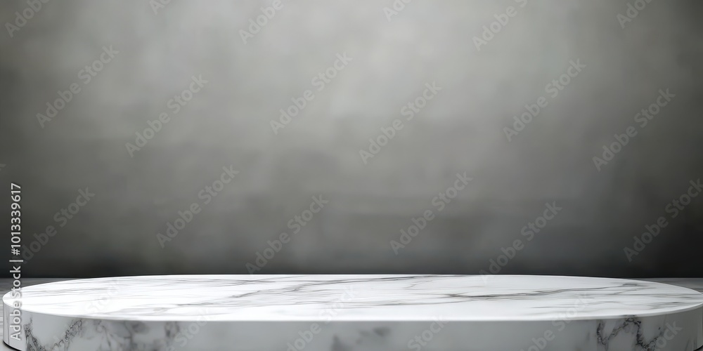 Poster gray marble table on plain background for display