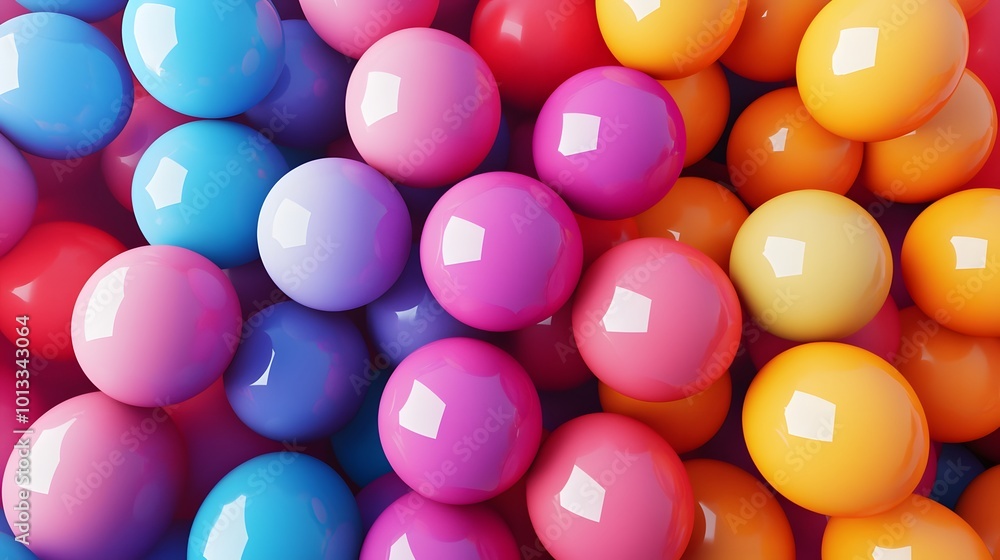 Poster 3d rendering picture of colorful balls. abstract wallpaper and background.