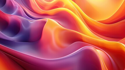 Fototapeta premium Vibrant Wavy Flow in 3D Rendered Illustration
